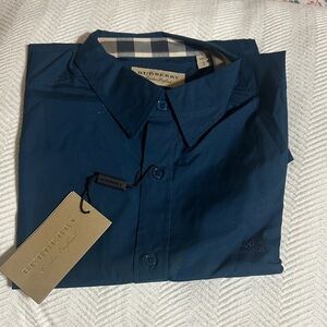 Burberry Men's Deep Blue Button Down Shirt